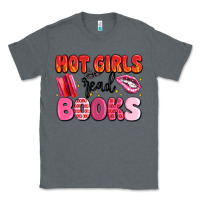 Charcoal Heather hot girls read books Classic Tee - MaliasSmallBusiness