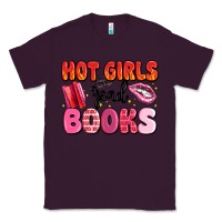 Plum hot girls read books Classic Tee - MaliasSmallBusiness