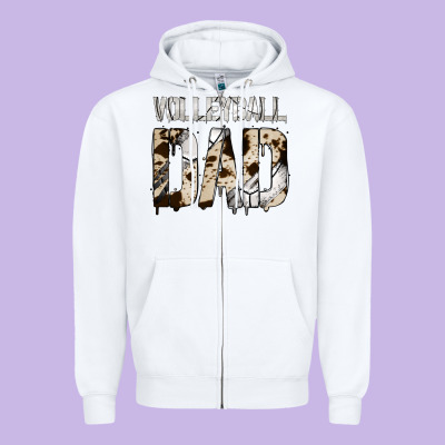 Volleyball Dad Zipper Hoodie Designed By Bettercallsaul