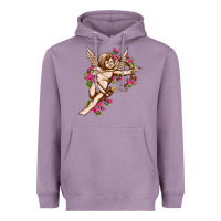 Lavender Cupid with rose Valentine's Day Heavyweight Hoodie - HowdyJamesFarm