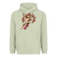 Matcha Cupid with rose Valentine's Day Heavyweight Hoodie - HowdyJamesFarm