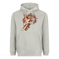 Moon Dust Cupid with rose Valentine's Day Heavyweight Hoodie - HowdyJamesFarm