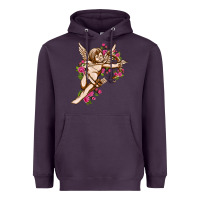 Plum Cupid with rose Valentine's Day Heavyweight Hoodie - HowdyJamesFarm
