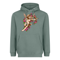 Sage Cupid with rose Valentine's Day Heavyweight Hoodie - HowdyJamesFarm