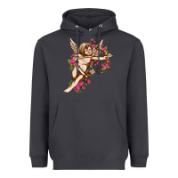 Smoke Cupid with rose Valentine's Day Heavyweight Hoodie - HowdyJamesFarm