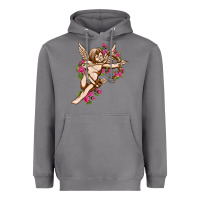 Storm Cupid with rose Valentine's Day Heavyweight Hoodie - HowdyJamesFarm