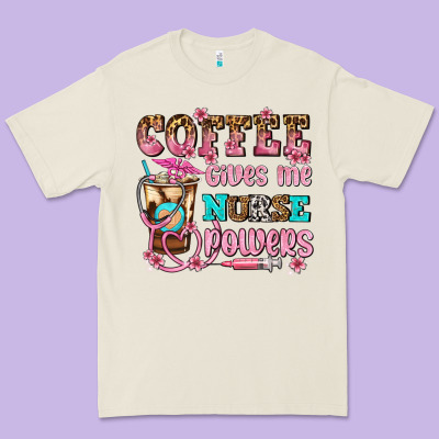 Coffee Gives Me Nurse Power Premium Tee Designed By Adodesignshop