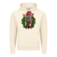 Vintage Artic christmas wreath baby calf Vintage Hoodie - BarkalooDesign