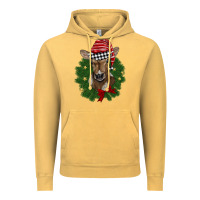 Vintage Mustard christmas wreath baby calf Vintage Hoodie - BarkalooDesign