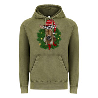 Vintage Olive christmas wreath baby calf Vintage Hoodie - BarkalooDesign