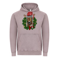 Vintage Zinc christmas wreath baby calf Vintage Hoodie - BarkalooDesign