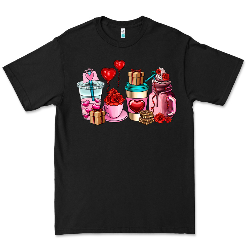 Valentines Day Roses Coffee Cups Premium Tee by AdoDesignShop | Teevron