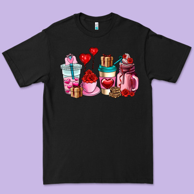 Valentines Day Roses Coffee Cups Premium Tee Designed By Adodesignshop