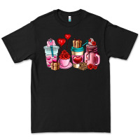 Black valentines day roses coffee cups Premium Tee - AdoDesignShop
