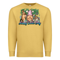 Antique Gold Gnome bunny Happy Easter Day Premium Sweatshirt - HowdyJamesFarm