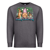 Charcoal Heather Gnome bunny Happy Easter Day Premium Sweatshirt - HowdyJamesFarm