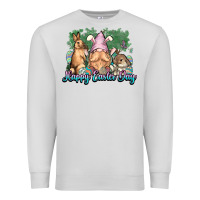 Dove Grey Gnome bunny Happy Easter Day Premium Sweatshirt - HowdyJamesFarm
