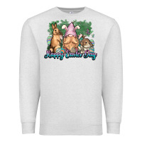 Oatmeal Heather Gnome bunny Happy Easter Day Premium Sweatshirt - HowdyJamesFarm