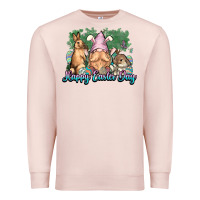 Pale Pink Gnome bunny Happy Easter Day Premium Sweatshirt - HowdyJamesFarm