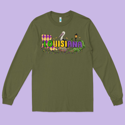 Louisiana Mardi Gras Long Sleeve Tee Designed By Maliassmallbusiness