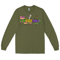 Army Green louisiana mardi gras Long Sleeve Tee - MaliasSmallBusiness