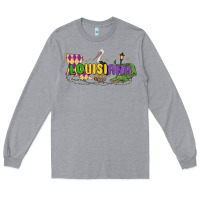 Heather Grey louisiana mardi gras Long Sleeve Tee - MaliasSmallBusiness