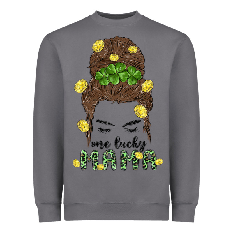 One Lucky Mama Heavyweight Sweatshirt by MaliasSmallBusiness | Teevron