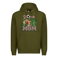 Army Green Soccer Mom Premium Hoodie - HowdyJamesFarm