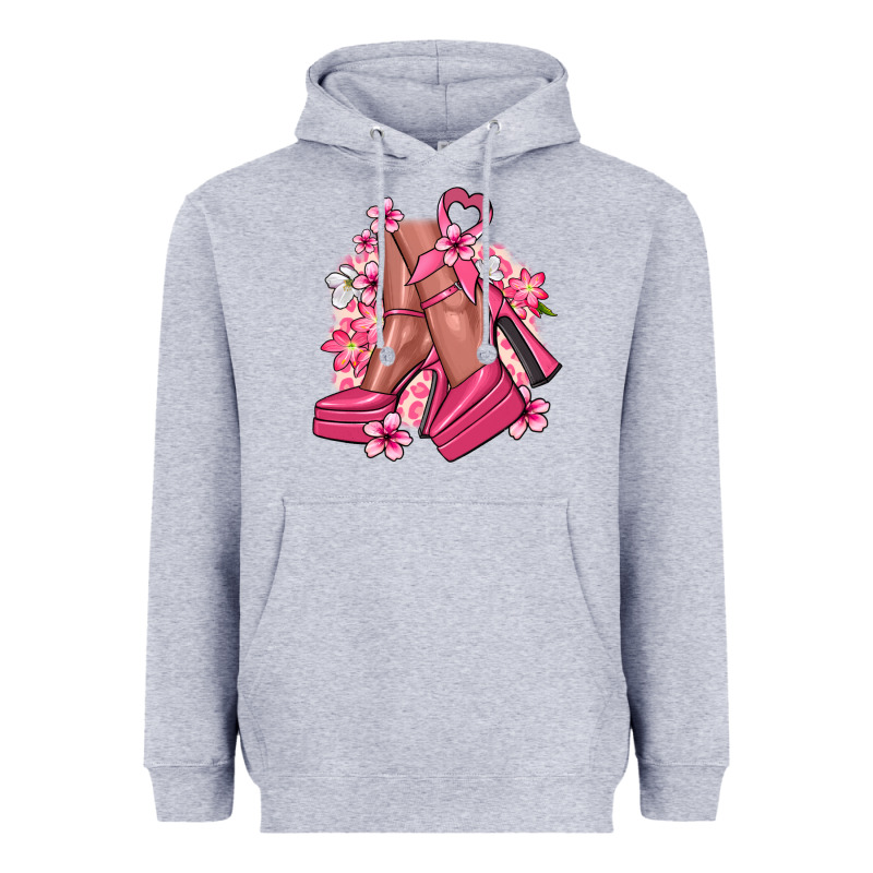 Cancer High Heels Cancer Awareness Heavyweight Hoodie by HowdyJamesFarm | Teevron
