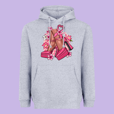 Cancer High Heels Cancer Awareness Heavyweight Hoodie Designed By Howdyjamesfarm