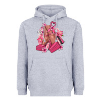 Heather Grey Cancer high heels Cancer Awareness Heavyweight Hoodie - HowdyJamesFarm