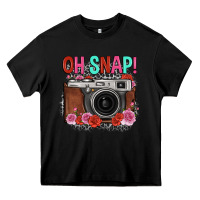 Black oh snap rose grey leopard vintage camera Heavy Core Tee - FaDigitalArtStudio