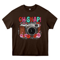 Chocolate Brown oh snap rose grey leopard vintage camera Heavy Core Tee - FaDigitalArtStudio