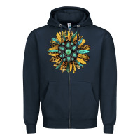 Navy Gemstone Sunflower Zipper Hoodie - Bettercallsaul