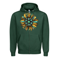Sports Green Gemstone Sunflower Zipper Hoodie - Bettercallsaul
