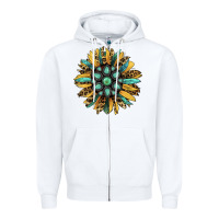 White Gemstone Sunflower Zipper Hoodie - Bettercallsaul