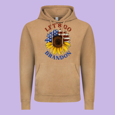 American Flag Sunflower Vintage Hoodie Designed By Jasminsmagicworld