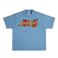 Pebble Blue xoxo roses and keys Urban Heavy Tee - AdoDesignShop