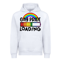 White Gay pride loading Urban Hoodie - FaDigitalArtStudio