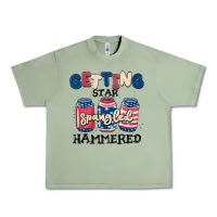 Oil Green getting star spangled hammered Urban Heavy Tee - MaliasSmallBusiness