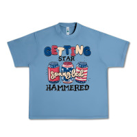 Pebble Blue getting star spangled hammered Urban Heavy Tee - MaliasSmallBusiness