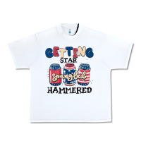 White getting star spangled hammered Urban Heavy Tee - MaliasSmallBusiness
