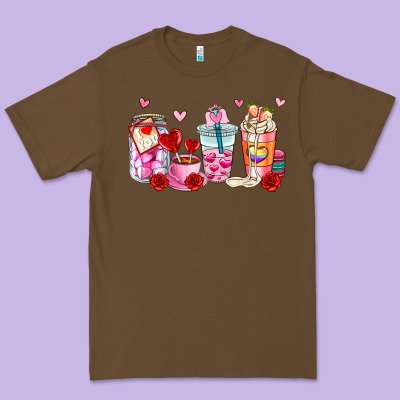 Valentines Day Coffee Cup Premium Tee Designed By Adodesignshop