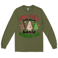 Army Green farm fresh christmas tree Long Sleeve Tee - MaliasSmallBusiness