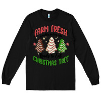 Black farm fresh christmas tree Long Sleeve Tee - MaliasSmallBusiness