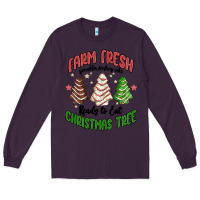 Plum farm fresh christmas tree Long Sleeve Tee - MaliasSmallBusiness