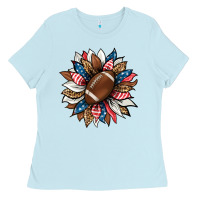 Baby Blue american football sunflower Ladies Tee - HRA Design Shop