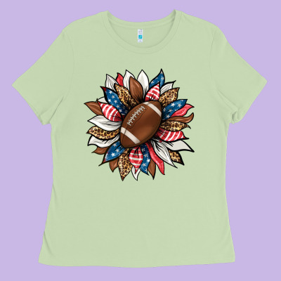 American Football Sunflower Ladies Tee Designed By Hra Design Shop