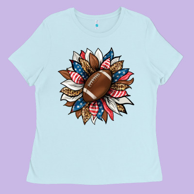 American Football Sunflower Ladies Tee Designed By Hra Design Shop