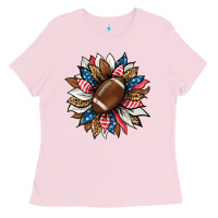 Bubblegum Pink american football sunflower Ladies Tee - HRA Design Shop